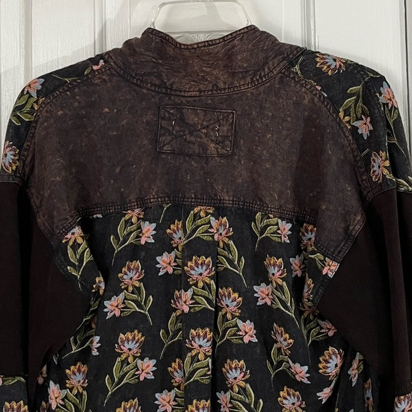 Free People Summer of Surf Pullover Button Henley Top Long Sleeve Size S Boho - Picture 10 of 16